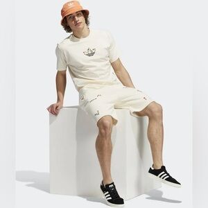 NWT Adidas Floral Embroidery Sweat-shorts